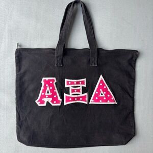 Alpha Xi Delta Black Tote Bag